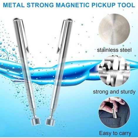 Einfach Zu Bedienender, Tragbarer, Teleskopierbarer Magnetheberstab, Ausziehbares Magnetisches Handwerkzeug (silber)