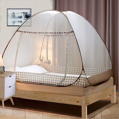 Moskitonetz Fürs Bett, Tragbares Reise-moskitonetz, Moskitovorhang Mit Doppeltür Fürs Camping, Einfach Zu Montierendes Kuppel-moskitonetz 200 X 150 X 150 Cm