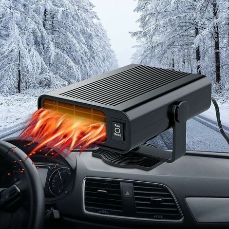 2-in-1 Autoheizung 12v 120w Tragbarer Schnell-auto-entfroster Und -entfeuchter Drehbarer Auto-windschutzscheiben-entfroster (schwarz)
