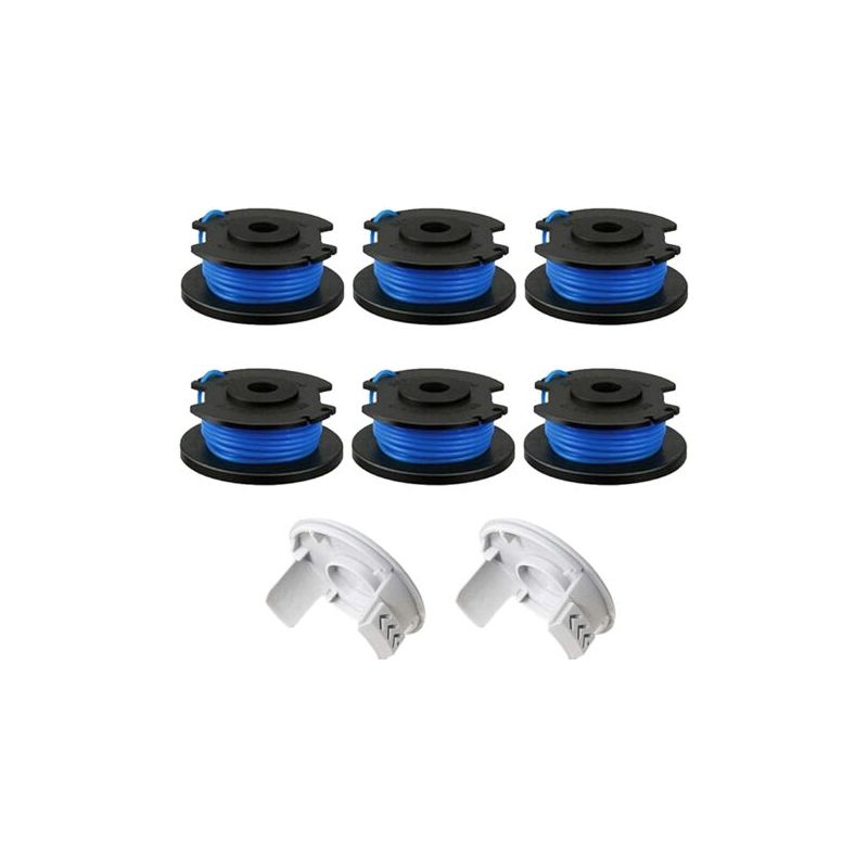 Ersatzfadenspule Für Ryobi One+ Ac14rl3a 18v, 24v, 40v Freischneider, Ersatzspule Für 1,65 Mm Fadentrimmer, 11 Fuß Für Freischneider (6 Spulen + 2 Kappen)