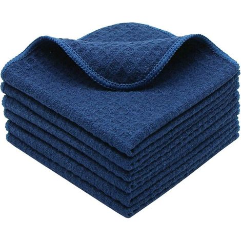 Küchentücher, Super Saugfähige Mikrofasertücher, Weiche Und Waschbare Küchentücher, Marineblaue Geschirrtücher, 6er-pack, 30 Cm X 30 Cm