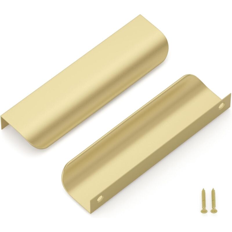 Set Mit 10 Goldenen Küchenschrankgriffen, Goldene Griffe, 128 Mm Lochabstand, Verdeckte Griffe, Schrankgriffe, Goldene Möbelgriffe, Schrankgriffe