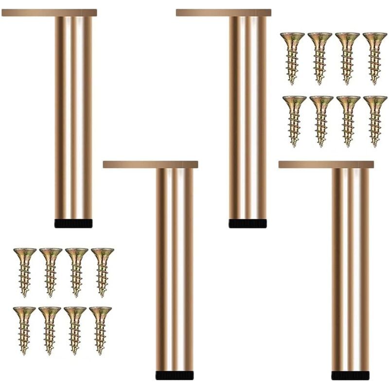 4er-set Verstellbare Möbelfüße, 30 Cm – Eloxiertes Aluminium (gold) – Gummifüße – Für Sofas Und Tische