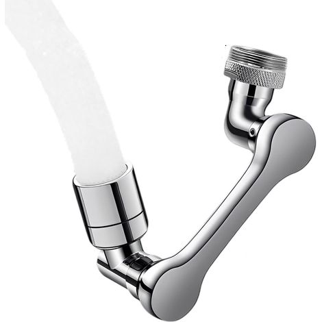1080-grad-wasserhahn-luftsprudler, Küchenwasserhahn-luftsprudler, Wassersparfilter, Schwenkbarer Luftsprudler, 2-modus-adapter Für Wasserhähne Mit 20/22/24 Mm Außengewinde (silber)