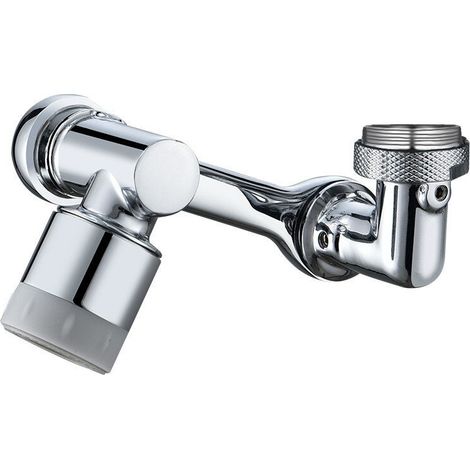 Universeller, Batteriebetriebener Wasseradapter, In Alle Richtungen Schwenkbar, Energiesparfunktion, Zwei Modi: Dusche Und Sprudelfunktion, Chrom, Silber