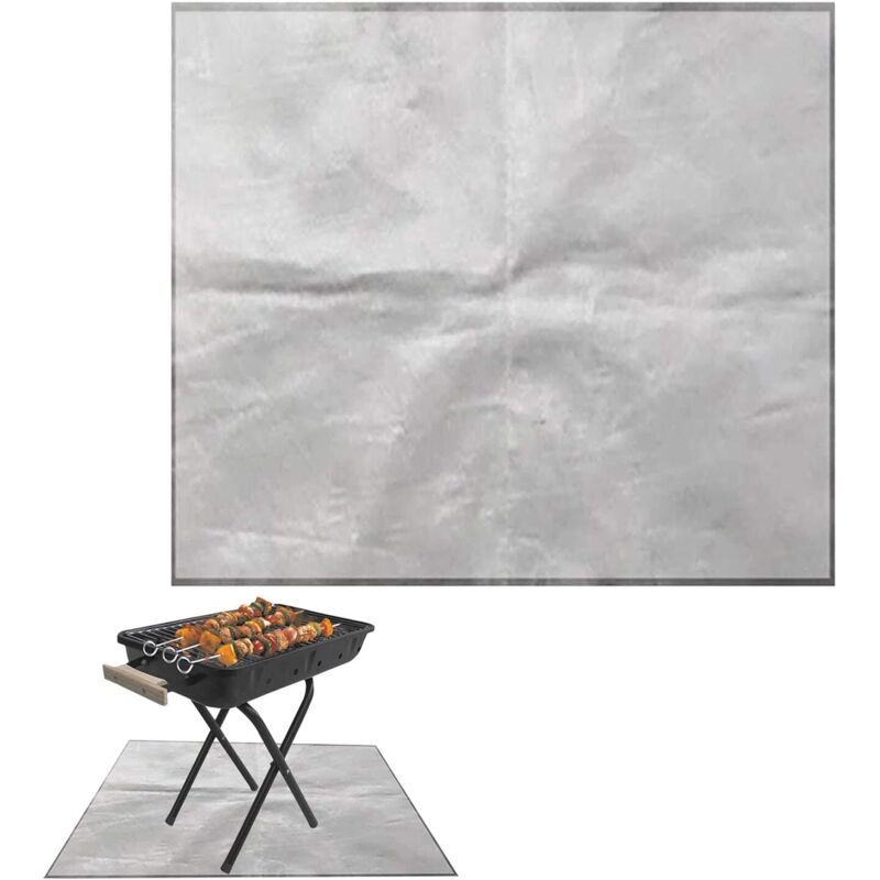 100 Cm (grau) Feuerfeste Grillmatte, Kaminmatte Für Terrasse Und Garten, Feuerfest, Hitzebeständig, Wasserdicht, Hitzebeständige Kaminunterlage, Bodenschutzmatte