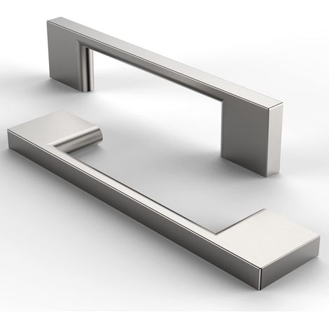 Möbelgriffe Aus Gebürstetem Edelstahl – 5-teiliges Set Für Schubladen, Schränke Und Küchen (silber, 96 Mm Lochabstand)