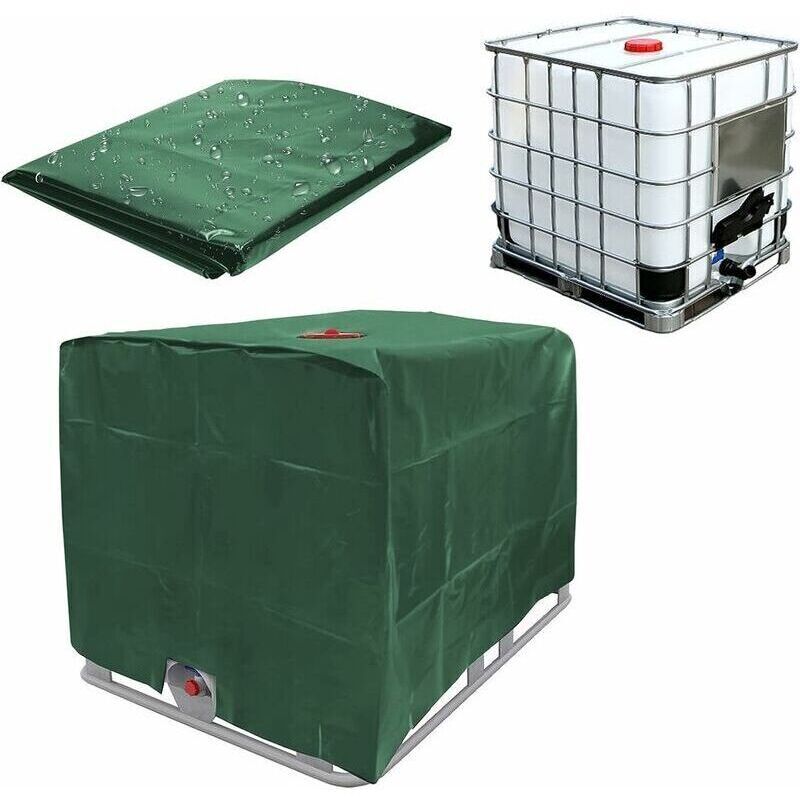 Wassertankabdeckung, Tankabdeckung Für 1000-liter-tanks, Schutzhülle Für Wassertanks, Staubdicht, Uv-beständig, Regendicht, 120 X 100 X 116 Cm (grün), Starlight