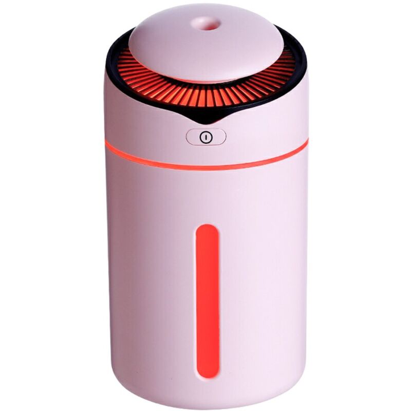 Ultraschall-luftbefeuchter, 300 Ml, Led, 2 Modi, 7 Farben, Automatische Abschaltung, Für Zuhause, Büro Und Auto, Rosa