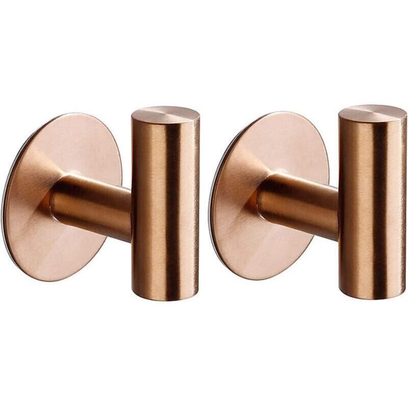 (roségold) Set Mit 2 Selbstklebenden Wandhaken Für Bad, Küche, Als Handtuchhaken Oder Bilderhaken (ohne Bohren), Aus Edelstahl