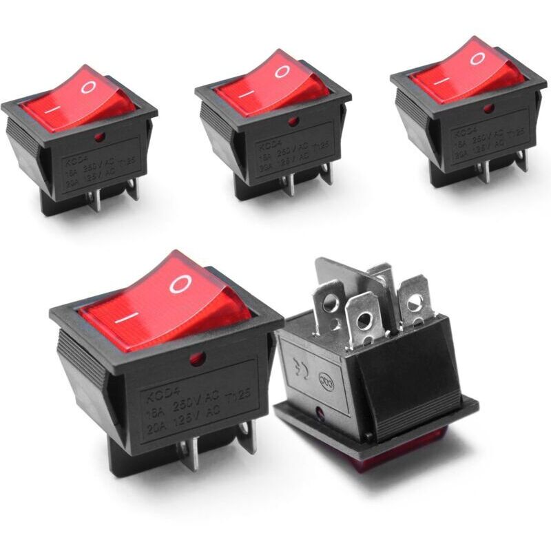 Stück Bootsbeleuchtung Ein/aus-wippschalter 4-polig Rot