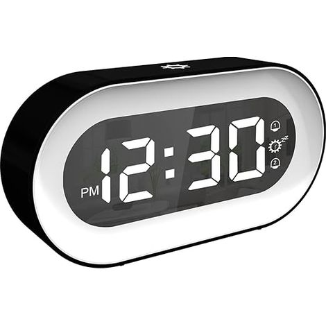 Digitaler Wecker, Einstellbare Beleuchtung Und Lautstärke, Nachttischwecker Mit Doppelalarm, Schlummerfunktion Und Automatischer Abschaltung, Batterie- Und Usb-aufladbar.