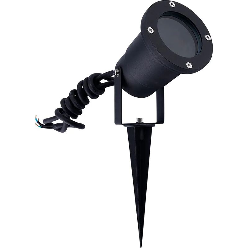 Schwarzer Led-erdstrahler Aus Aluminium, Schutzart Ip65 – Gu10-fassung – Wasserdicht Für Den Außenbereich – Einstellbarer Abstrahlwinkel