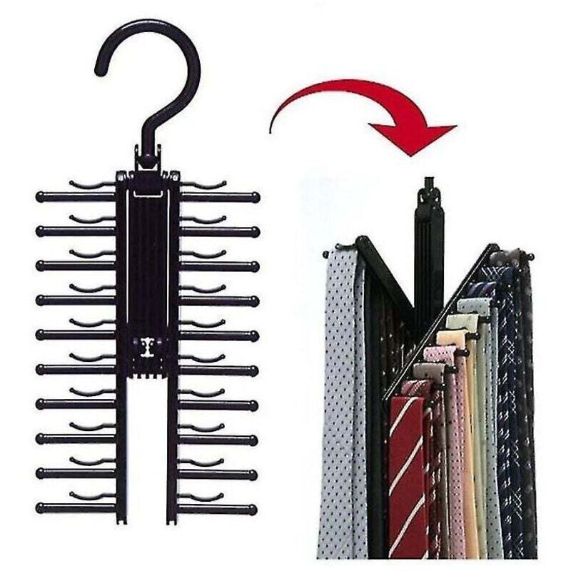 Kreativer, Um 360 Grad Drehbarer Krawattenhalter Für 20 Krawatten, Kleiderschrank-organizer Für Krawatten, Gürtel, Schals, Rutschfester Ständer