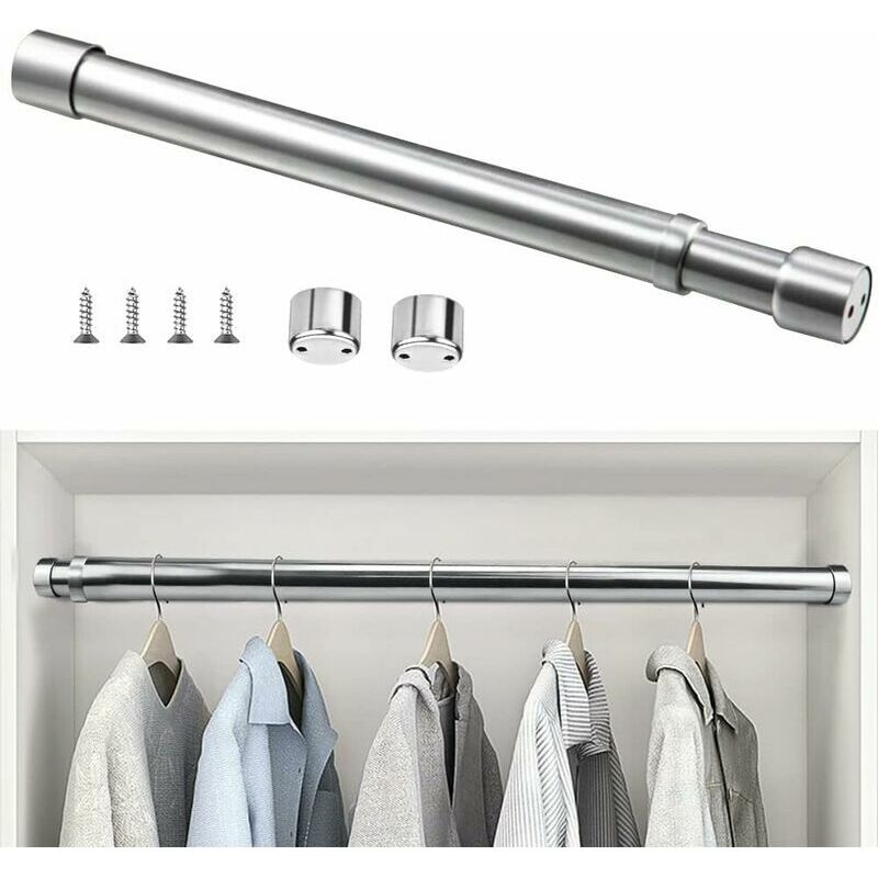 Ausziehbare Kleiderstange Von 48 Cm Bis 80 Cm – Korrosionsbeständiger Edelstahl – Maximale Belastung 30 Kg – Verstellbare Gardinenstange