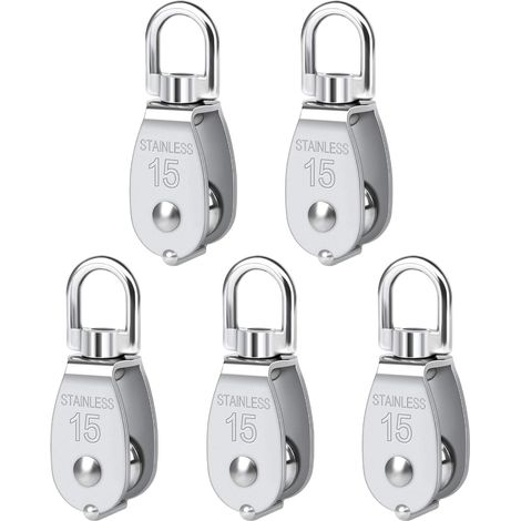 5-teilige M15-drehrolle, Robuste Edelstahlrolle, Glatte Blockrolle, 35-kg-belastungsrolle