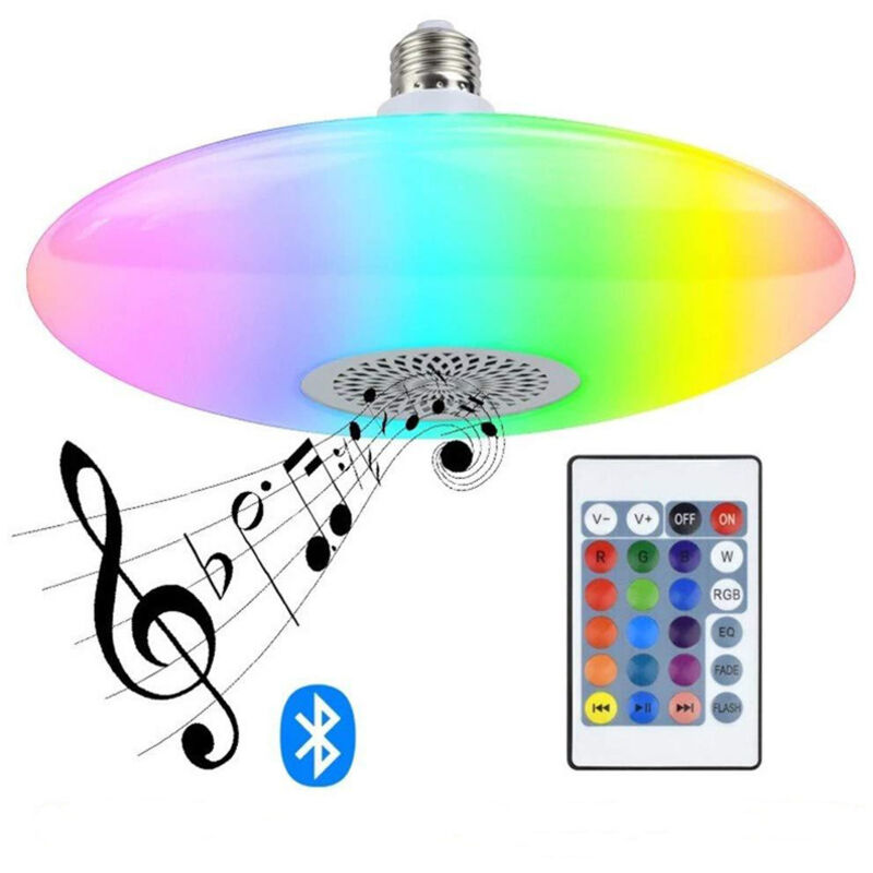 30w Rgb-led-musiklampe, Dimmbar, Mit Fernbedienung, Farbwechsel Und Bluetooth-lautsprecher, Dekorative Beleuchtung Für Bühne, Schlafzimmer, Party, E27 [energieklasse]