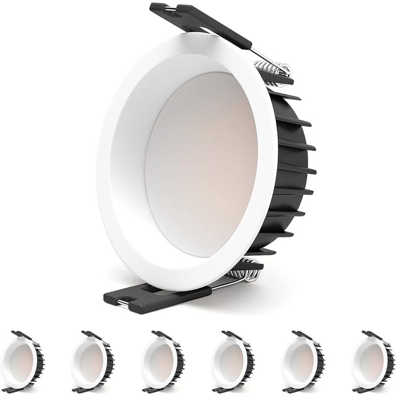 Stück 7-w-led-einbaustrahler, 3000 K, Flimmerfrei, Farbwiedergabeindex (cri) 90+, 100° Abstrahlwinkel, Ø 85 Mm Einbauöffnung, Deckenbeleuchtung [schutzklasse E]