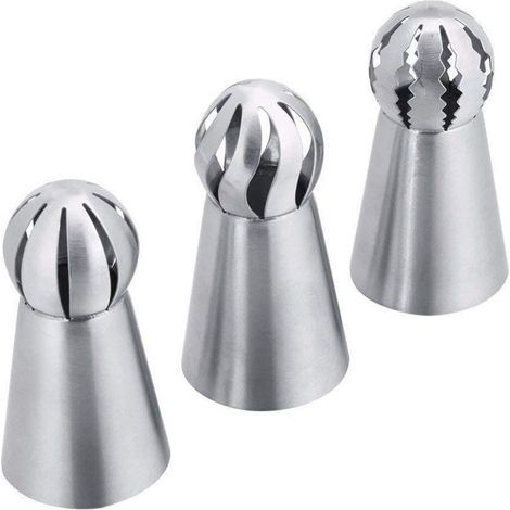 3-teiliges Spritztüllen-set, Spritzbeutel, Dekorationszubehör Aus Edelstahl 304 – Zum Dekorieren Von Kuchen, Keksen, Gebäck, Süßigkeiten, Torten, Cupcakes Und Plätzchen