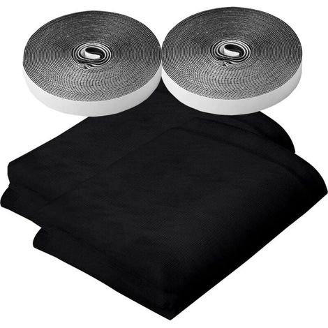 (schwarz) Fenster-moskitonetz, 2er-pack, 150 X 200 Cm, Verstellbares, Selbstklebendes Fenster-moskitonetz, Insektenschutznetz, Abnehmbares, Selbstklebendes Fenster-moskitonetz