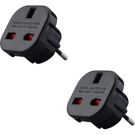 2er-pack – Steckeradapter Von Großbritannien Nach Frankreich – Englisch-französisch-adapter – Typ G Auf Typ C – Kompakt Und Leicht – Überspannungsschutz (schwarz)