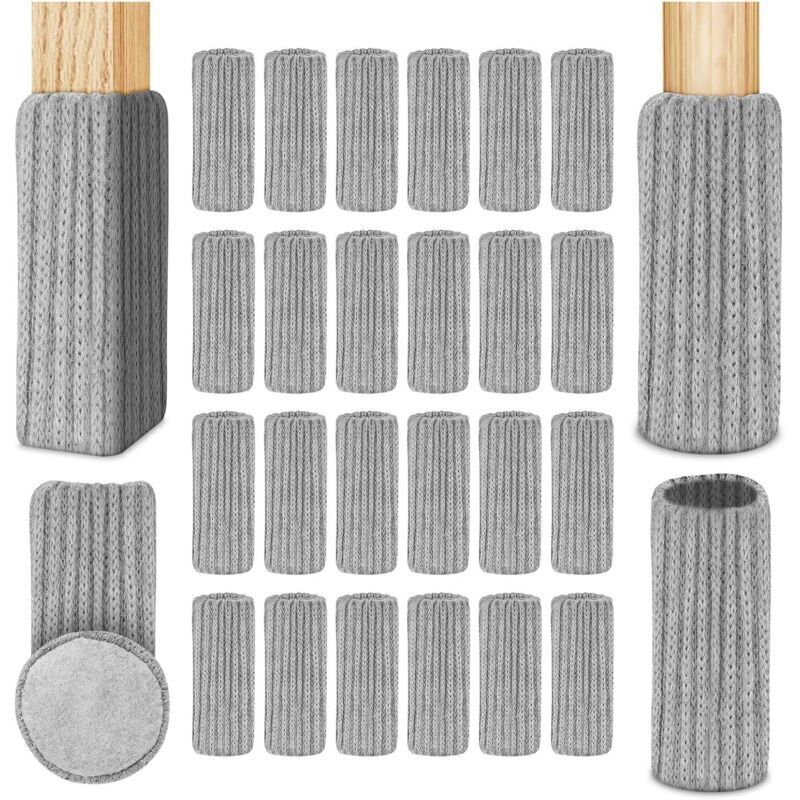 Set Mit 24 Filz-stuhlsocken – Bodenschutz Vor Kratzern – Rutschfest Für Möbelbeine Von 6 Bis 17 Cm – 24 Stück