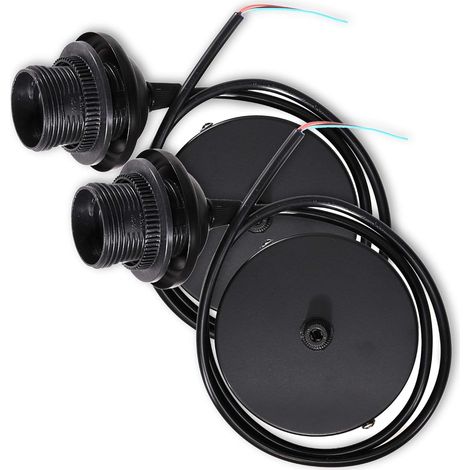 2x Lampenkabel – Kabel Mit E27-fassung Und Befestigungsring – Deckenaufhängung – Schwarz