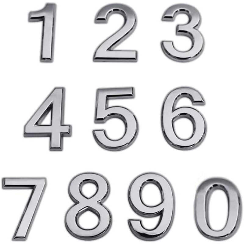 Selbstklebende Briefkastennummern 0 Bis 9 – Hausnummern Aus Abs-kunststoff – Einfach Anzubringende Aufkleber – Für Glatte Oberflächen