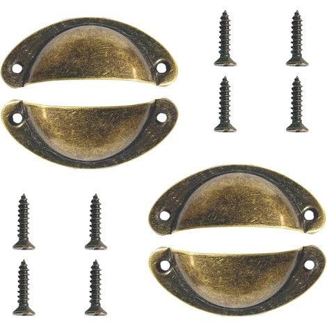 Muschelgriff, 4 Stück Retro-muschelgriff, Schubladengriff, Möbelgriff, Für Kleiderschränke, Schränke, Schubladen (bronzefarbe)
