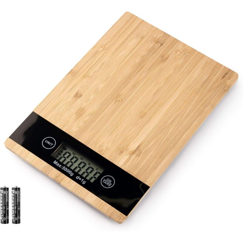 Elektronische Küchenwaage 5 Kg/1 G, Hohe Präzision (g/lb Oz), Elegantes Lcd-display, Praktisch Für Obst, Fleisch, Spaghetti, Büro, Bäckerei, Rechteckig, 23 X 16 X 2,2 Cm