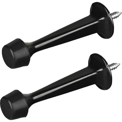 Ein Set Aus Zwei Türstoppern Aus Zinklegierung Mit Gummifüßen Zum Schutz Der Wände, Geeignet Für Den Innen- Und Außenbereich, 75 Mm Dick (schwarz).
