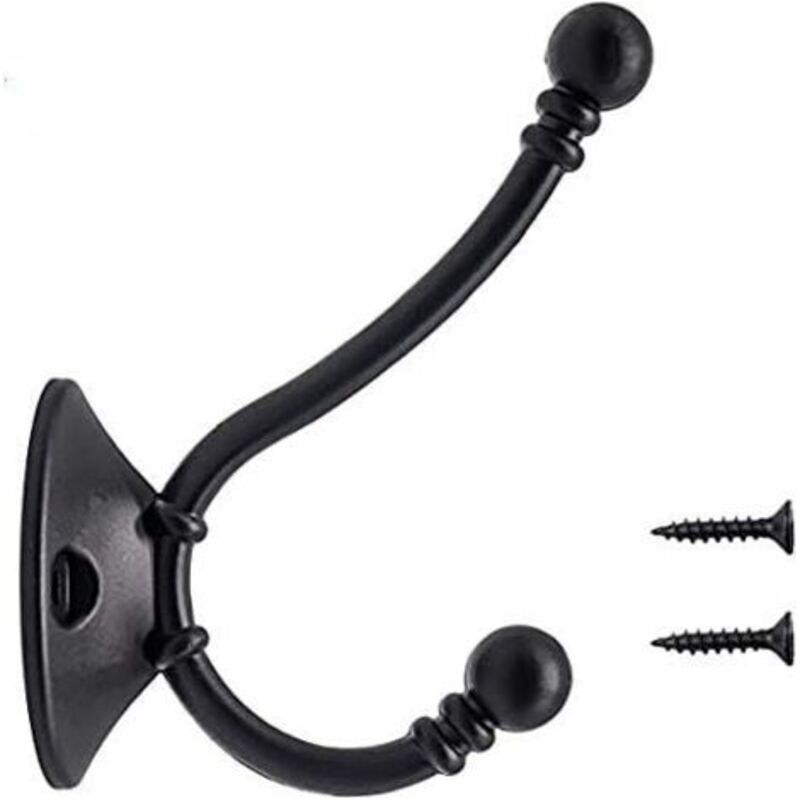 8-teiliges Set Aus Größeren Vintage-wandhaken, Huthaken Aus Metall, Retro-haken Für Garderoben, Badezimmer Und Küchen, Schwarz (96 Mm X 60 Mm X 34 Mm)