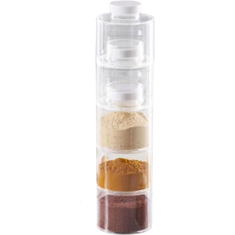 Turmförmiges Gewürzglas, Transparente Würzflaschen, Stapelbare Gewürzbox, Aufbewahrungsbehälter Für Küchenutensilien, Tischgeschenkbox, 35 X 8,5 X 8 Cm