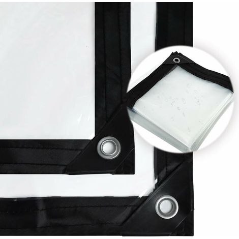 Transparente Schutzplane (2 X 2 M) – Wetterfestes Polyethylen – Verstärkte Ösen Für Sichere Befestigung – Vielseitig Einsetzbar Im Außenbereich