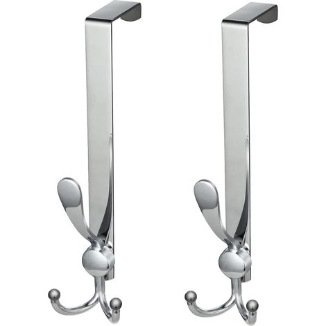 Türhänger, 2 Stück Türhaken Aus Edelstahl (bohrfrei), Türhaken Für Schlafzimmer, Badezimmer, Küche (breite 4,5 Cm, Silber)
