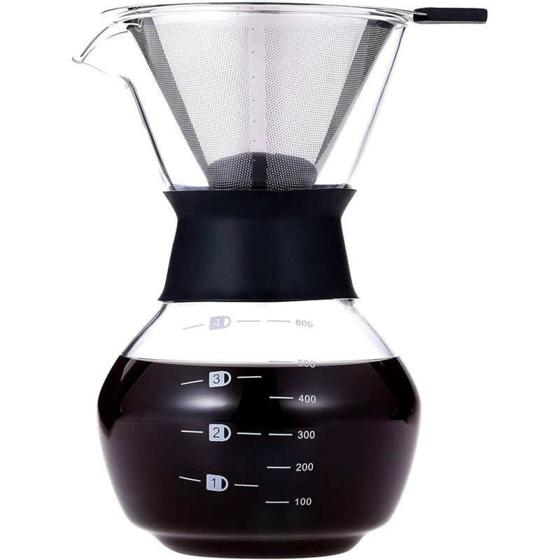 Manueller Ausgießer Für Kaffeemaschine, Kanne Mit Permanentem Edelstahlfilter (600 Ml) - Fei Yu