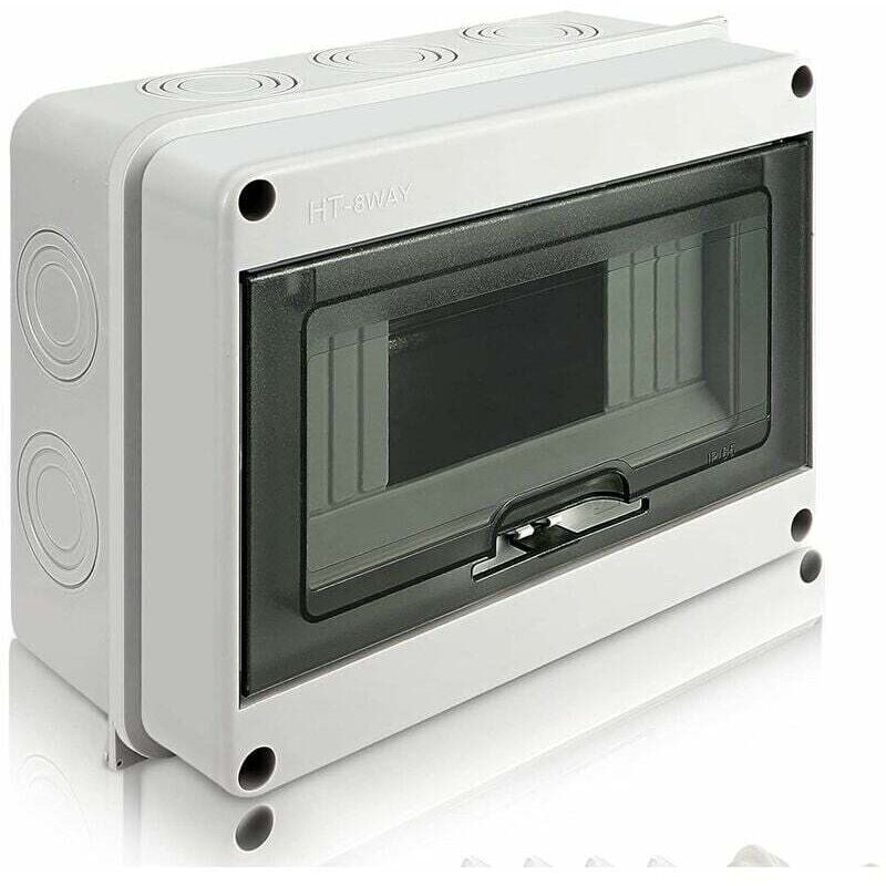 Ip65 Wasserdichtes Elektrisches Gehäuse, 1-reihig, 8 Module – Abs-kunststoff – Für Feuchte Umgebungen – Außenschaltschrank