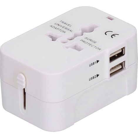 Usb-reiseadapter, Intelligenter Tragbarer Stromwandlerstecker Für Zuhause Und Reisen (weiß)