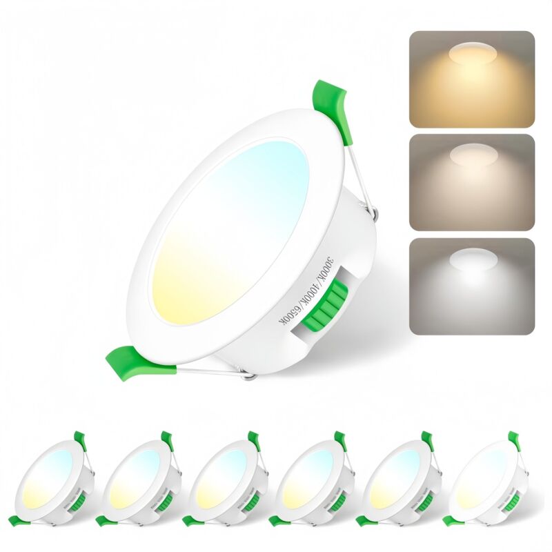 Set Mit 6 Integrierten Led-strahlern, Ackermann-filter, 7 W, Dimmbar, Einstellbare Farbtemperatur (3000 K/4000 K/6500 K), Schutzart Ip44, 29,1 X 94,5 Mm, Weiß