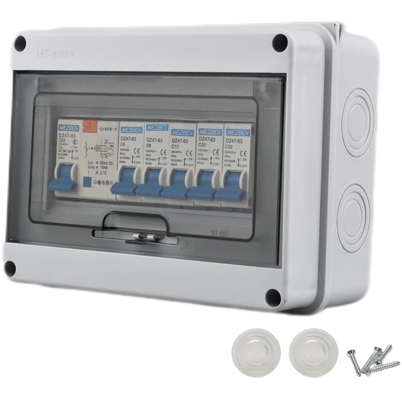 Ackerman Komplett-elektroverteiler, 6 Stromkreise, 63 A, 220 V, Ip65, Überlastschutz, Für Den Privaten Und Industriellen Einsatz