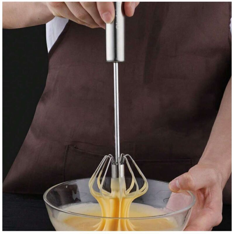 Handschneebesen – Edelstahl-schneebesen – Milchaufschäumer – Rotationsmixer Zum Schlagen, Aufschlagen Und Rühren