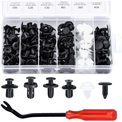 Andiamo Packung Mit 100 Kunststoff-nietclips Zur Türverkleidungsbefestigung – Hochwertiges Nylon – Kompatibel Mit Peugeot, Renault, Ford Und Honda – Aufbewahrungsbox – 100 Stück