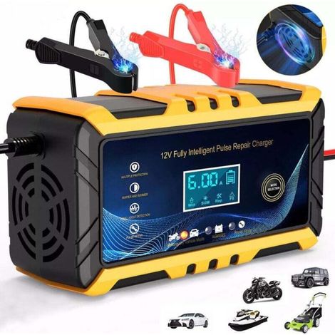Intelligentes 12v 6a-ladegerät – Beleuchtetes Lcd-display – Reparaturmodus Für Alte Akkus – Überlade- Und Kurzschlussschutz