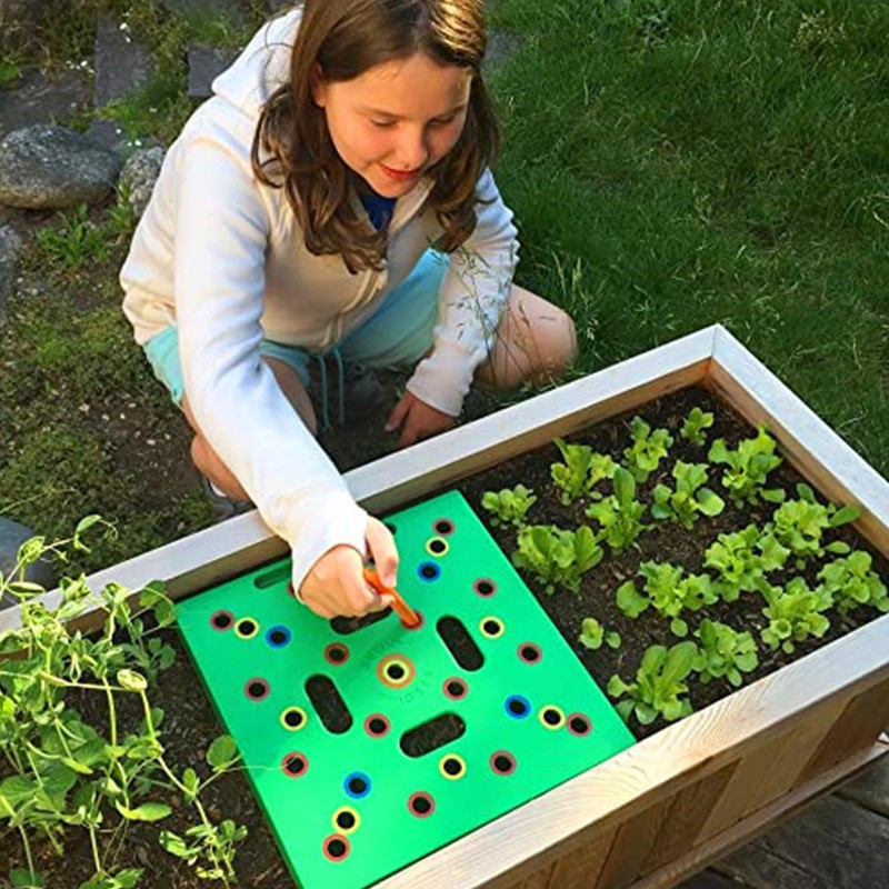 Quadratische Setzlingsschablone, Gartensaat-abstandshilfe Mit Codierten Abständen Für Pflanzschalen