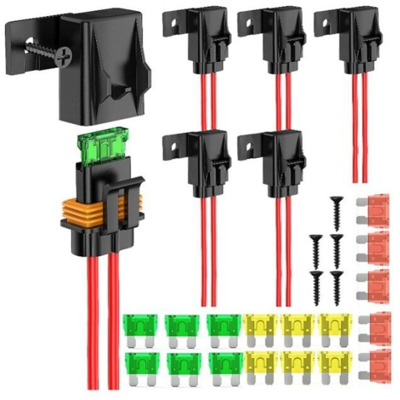 Inline-sicherungshalter. Wasserdichter Kabelbaum, 12 Awg, Schutzart Ip67. Atc/ato. 20a/30a/40a-flachsicherungshalter Für Fahrzeuge, Schiffsstromversorgungssysteme Und Hochleistungsbusse.