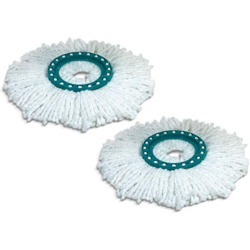 Andiamo 2er-pack Ersatzköpfe Für Den Clean Twist Scheibenmopp. Ideal Für Fliesen- Und Steinböden. Wasser- Und Schmutzabsorbierende Mikrofaser. Austauschbare Fransen. Einfacher Wechsel.