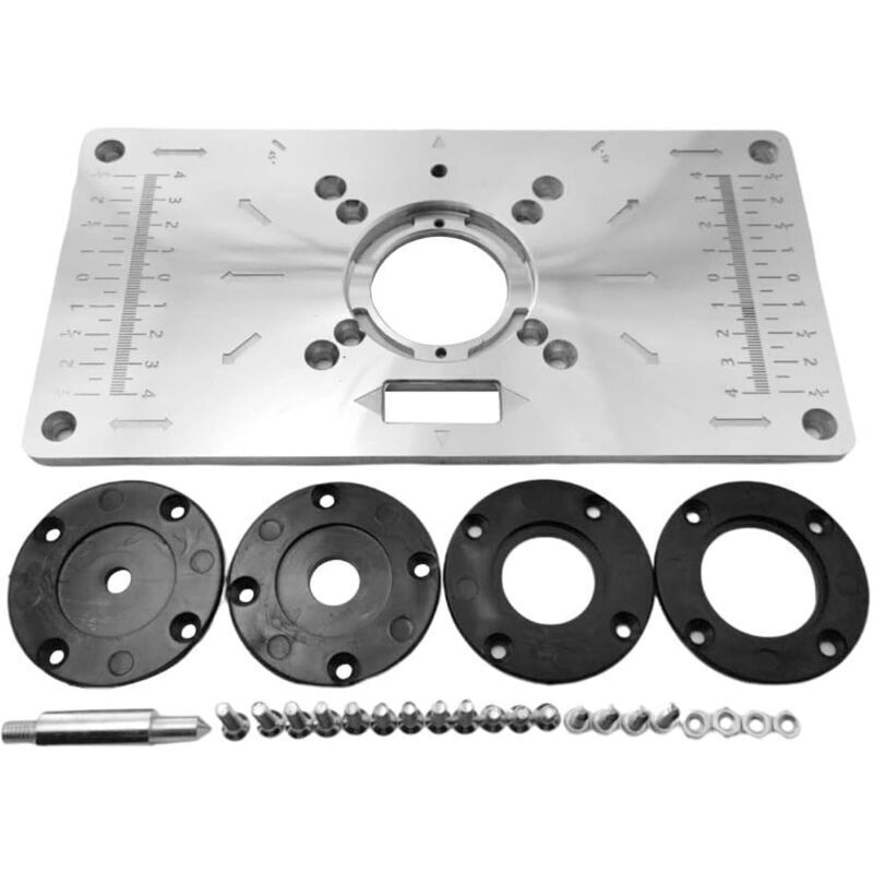 Tischplatte Aus Aluminiumlegierung Mit 4 Ringen Für Holzbearbeitungswerkbänke. 235 Mm X 120 Mm X 8 Mm