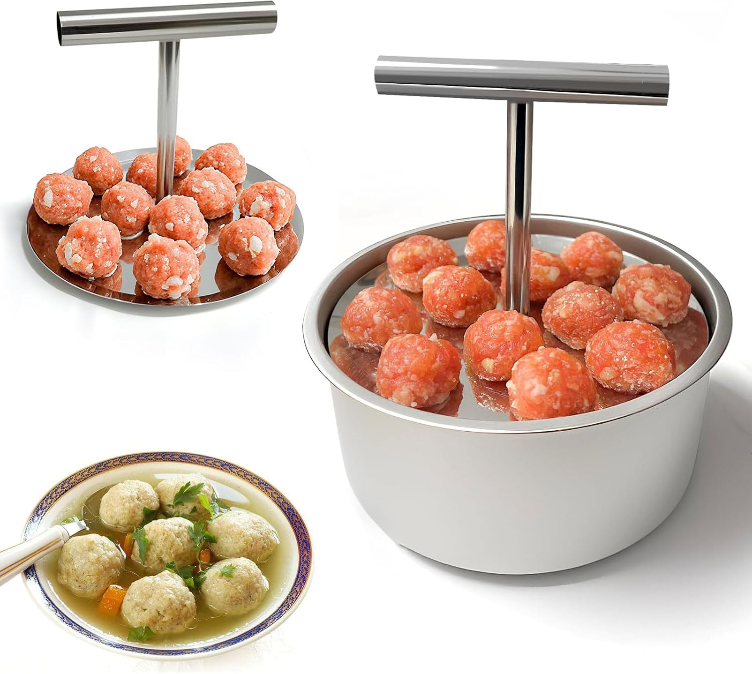 5-loch-fleischbällchenmaschine, Bedienungsanleitung, Küchenutensilien Aus Edelstahl, Fleischbällchenspender, Fleischbällchenformer Zum Kochen Und Für Picknicks