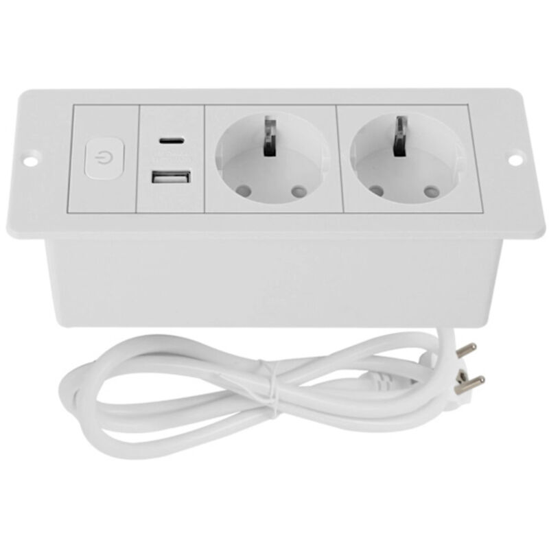 3-in-1-usb-hub Mit Überspannungsschutz Und Kabel, Ideal Für Büros, Konferenztische, Arbeitsbereiche Und Privathaushalte. [hk]