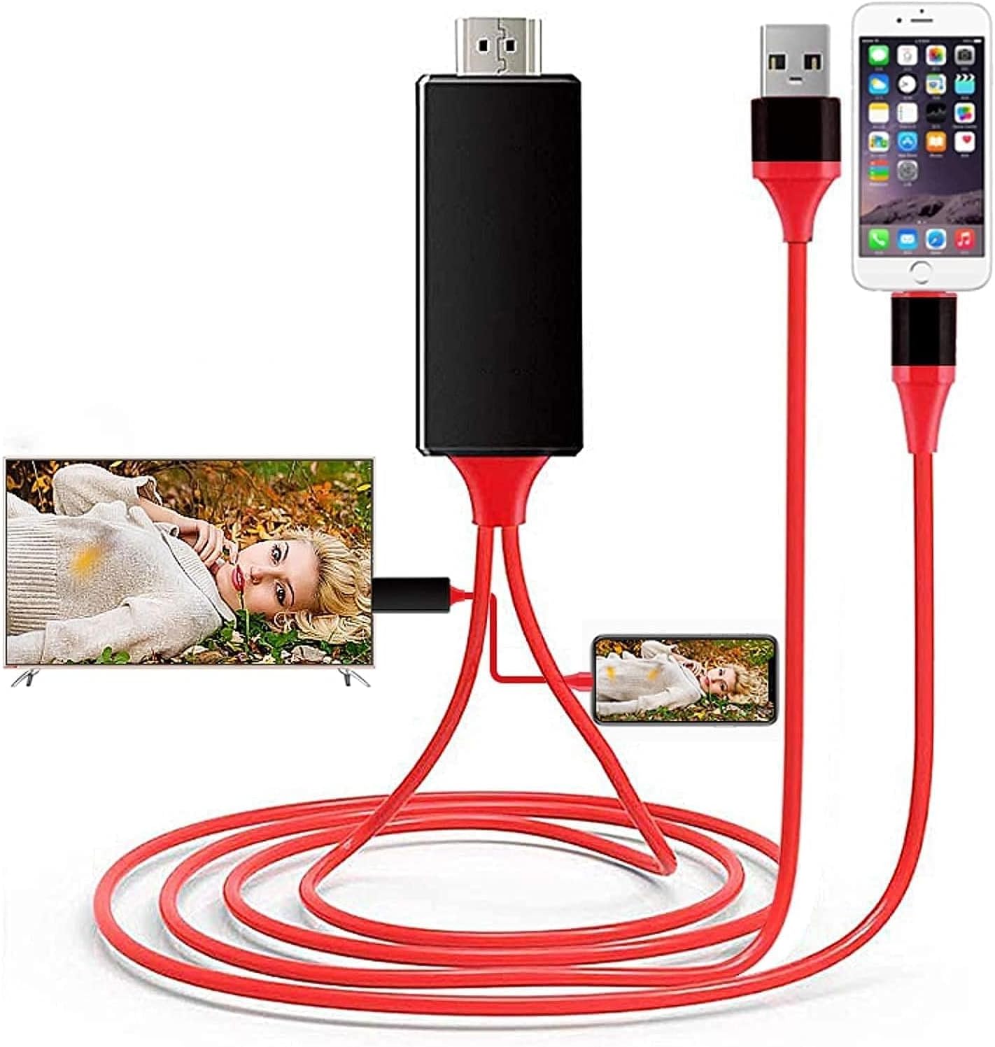 Apple Lightning Auf Hdmi Projektionskabel Für Iphone/ipad: Direkter Anschluss An Einen Fernseher Oder Projektor, 1080p Hd Bildschirmspiegelung, Treiberlose Installation, Plug & Play.